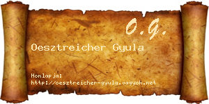 Oesztreicher Gyula névjegykártya